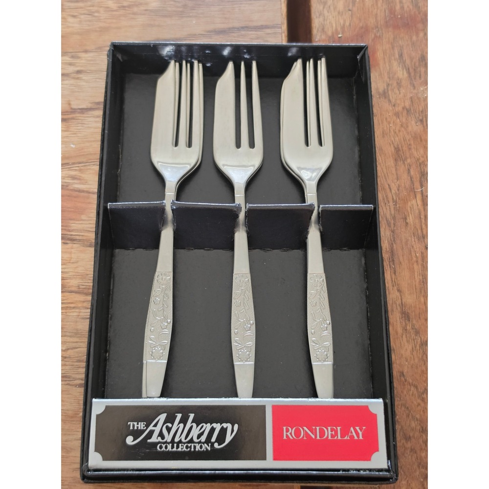 Ashberry Collection Rondelay Pastry Cake Forks Set of 6 Vintage Made in France